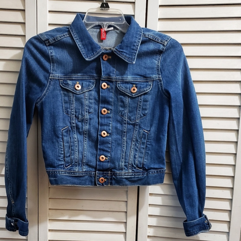 Divided by H&M girl's distressed jean jacket 8